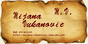 Mijana Vukanović vizit kartica